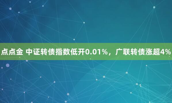 点点金 中证转债指数低开0.01%，广联转债涨超4%